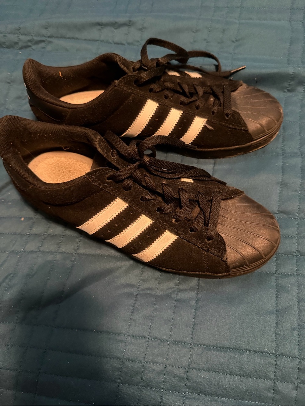 adidas men’s  Black Sneakers with White Stripes